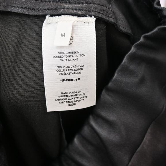 The Row Leather Leggings Medium Black Ankle Zip Straight Leg Pull On Pants - Picture 12 of 13